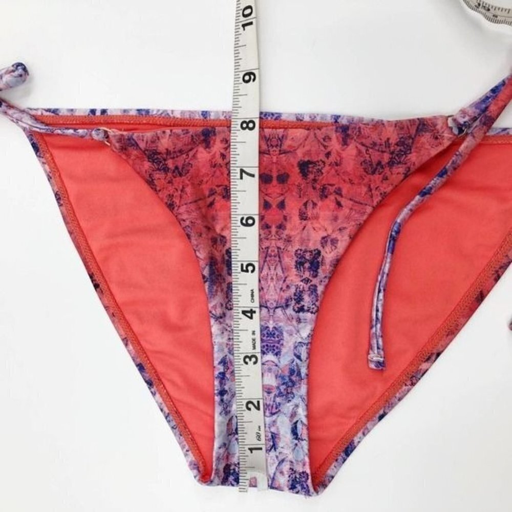 Topshop Swimsuit String Bikini Bottoms Festival Ombre Pink Women's Size 4 NWOT - Picture 8 of 12